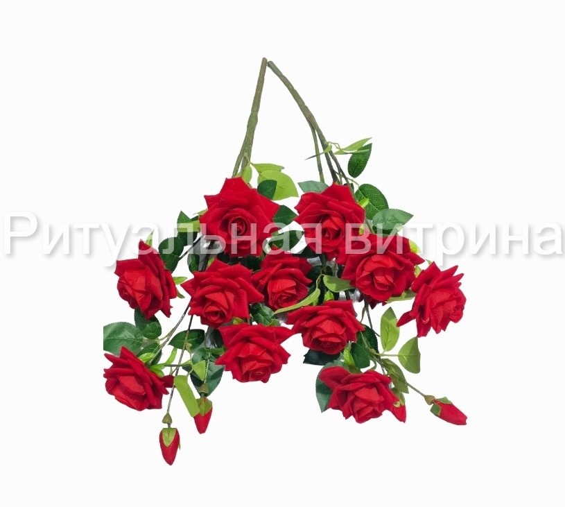 Купить цветы траурные ЦУ-1 Ветка розы бархатной острой 70 см/8 г